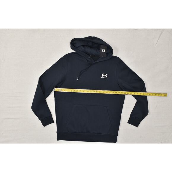 Under Armour Men's Black Essential Fleece Hoodie Regular Size M Cotton Blend NWT - Picture 3 of 8